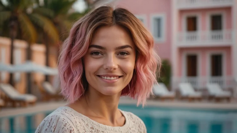 27 Pretty Pink Highlights in Brown Hair