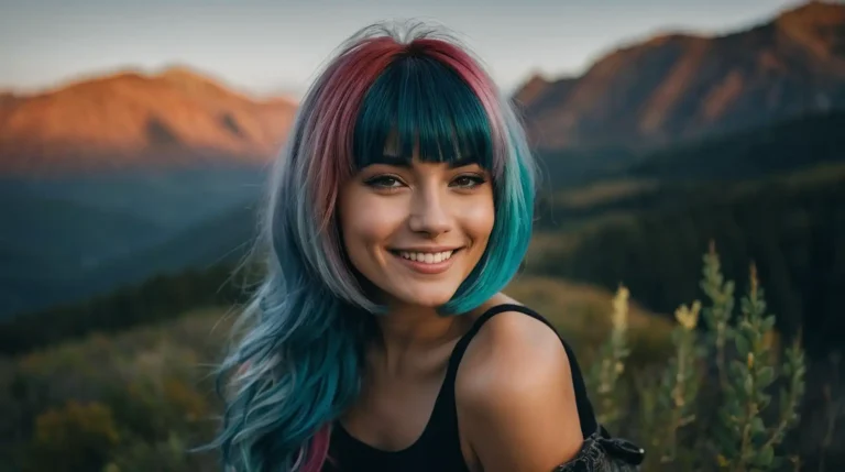 25 Wolf Cuts With Colored Bangs Hairstyle For Women